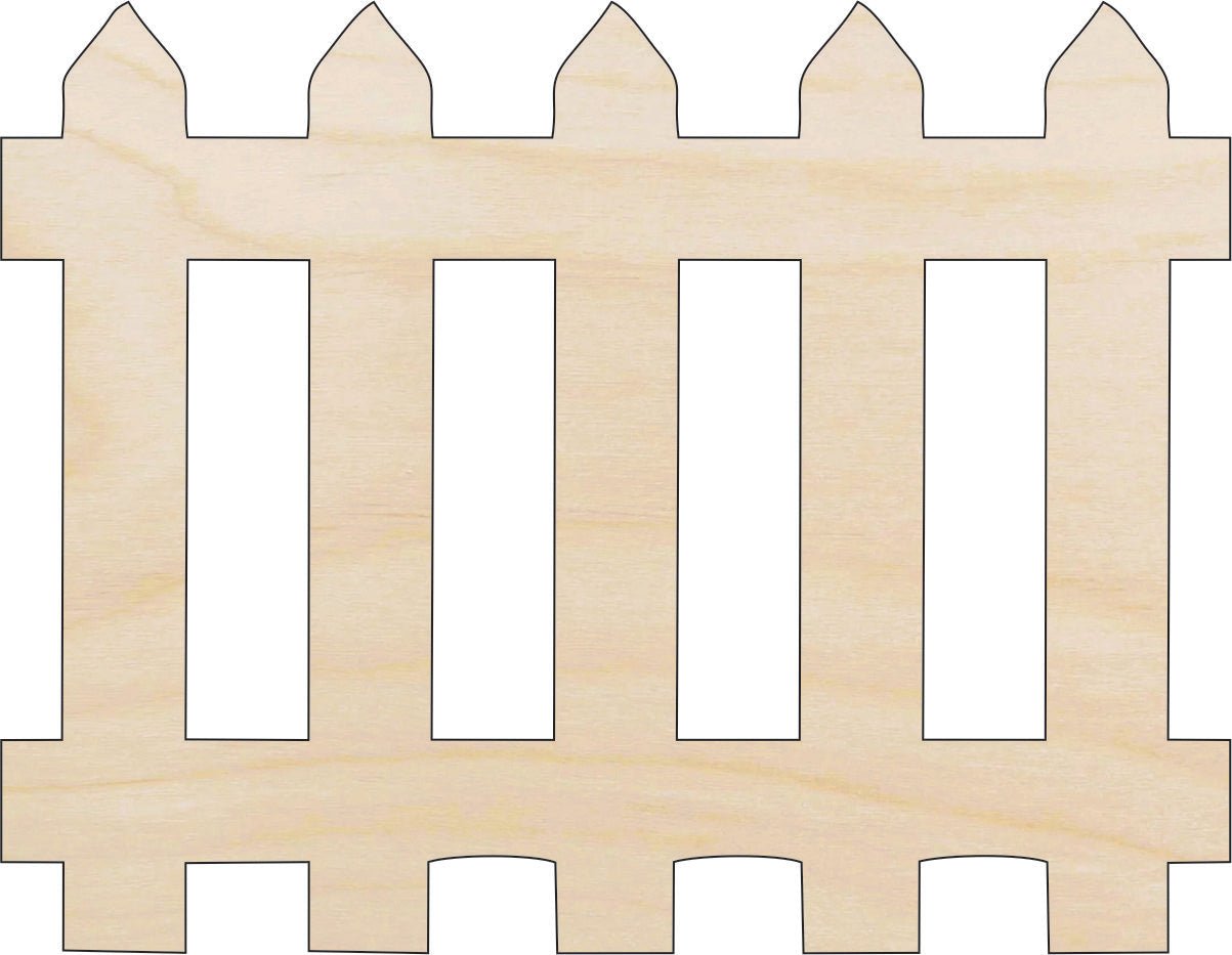 Picket Fence Wood Craft Shape - Laser Cut Baltic Birch Unfinished DIY Wood Art Supplies BLD67 - The Wood Shape Store