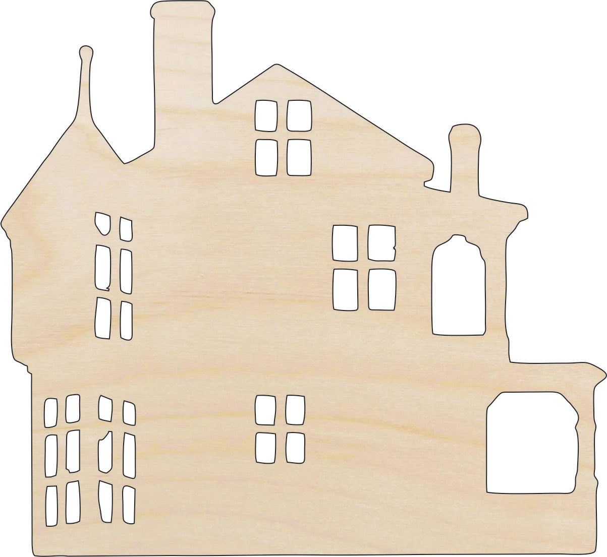 House - Laser Cut Out Unfinished Wood Craft Shape BLD69 House - Laser Cut Out Unfinished Wood Craft Shape BLD69