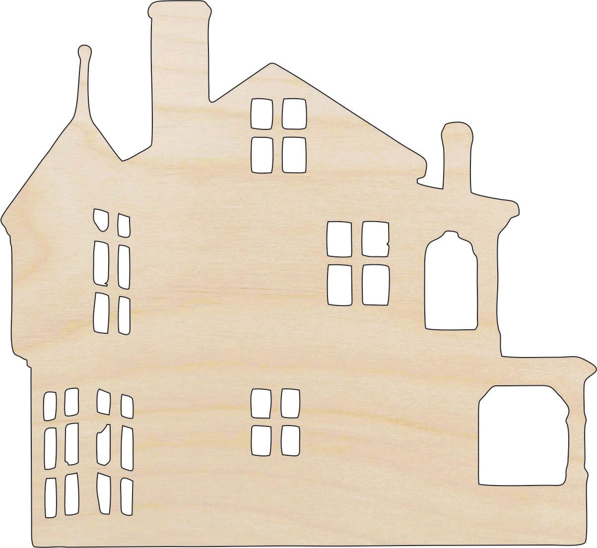 House Wood Craft Shape - Laser Cut Baltic Birch Unfinished DIY Wood Art Supplies BLD69 - The Wood Shape Store
