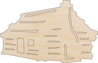 Cabin Wood Craft Shape – Laser Cut Baltic Birch Unfinished DIY Wood Art Supplies BLD6 - The Wood Shape Store