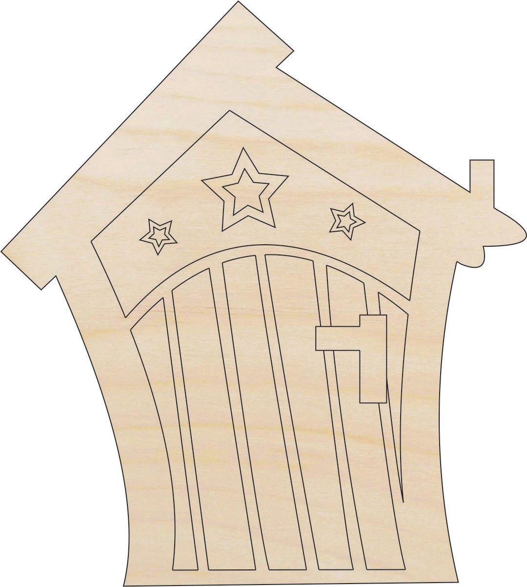 Fairy Door Wood Craft Shape - Laser Cut Baltic Birch Unfinished DIY Wood Art Supplies BLD75 - The Wood Shape Store