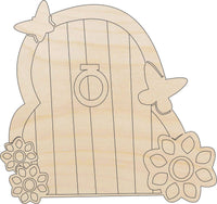 Fairy Door Wood Craft Shape - Laser Cut Baltic Birch Unfinished DIY Wood Art Supplies BLD78 - The Wood Shape Store