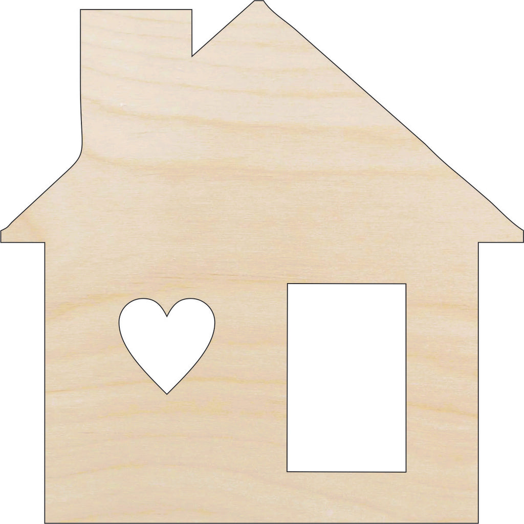 House - Laser Cut Out Unfinished Wood Craft Shape BLD89