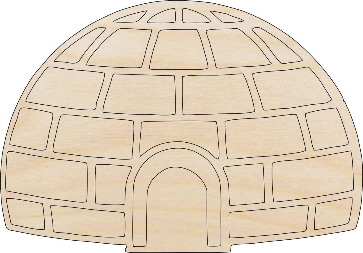 Igloo Wood Craft Shape – Laser Cut Baltic Birch Unfinished DIY Wood Art Supplies BLD91 - The Wood Shape Store