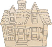 House Wood Craft Shape – Laser Cut Baltic Birch Unfinished DIY Wood Art Supplies BLD95 - The Wood Shape Store