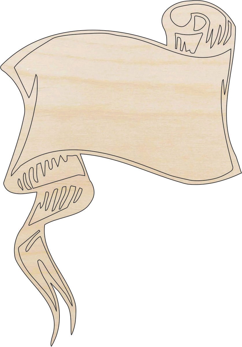Banner - Wood Craft Shape - Laser Cut Baltic Birch Unfinished DIY Wood Art Supplies BNR14 - The Wood Shape Store