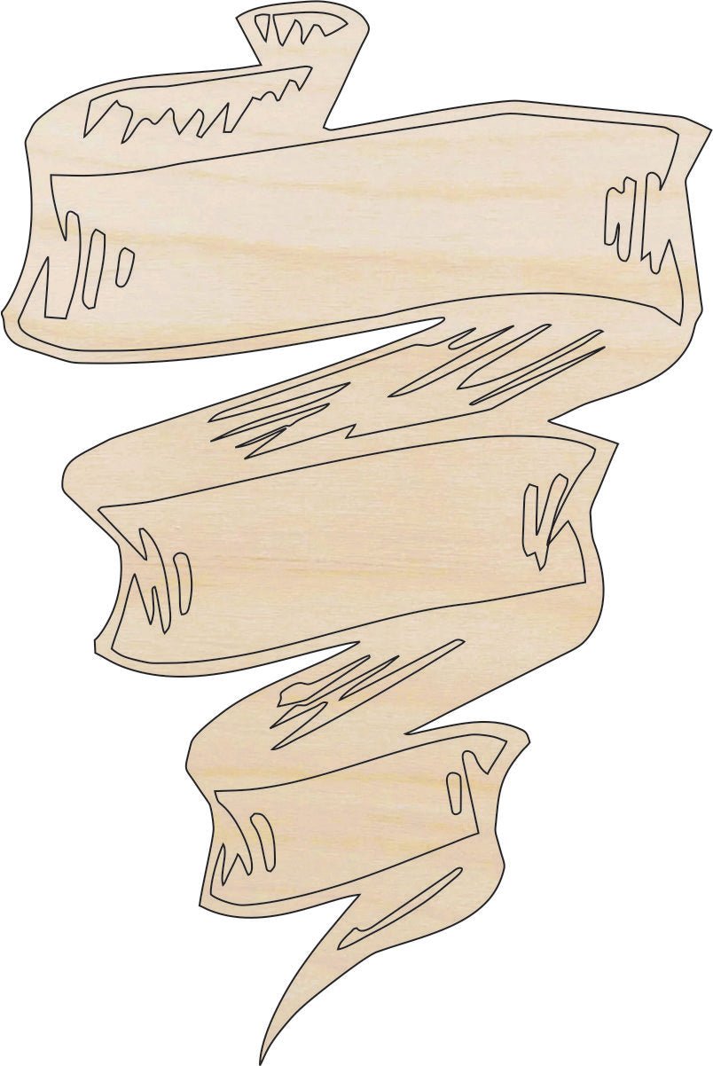 Banner Wood Craft Shape - Laser Cut Baltic Birch Unfinished DIY Wood Art Supplies BNR15 - The Wood Shape Store