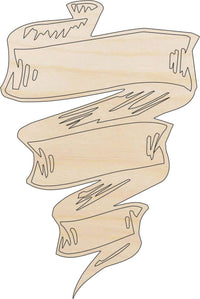 Banner Wood Craft Shape - Laser Cut Baltic Birch Unfinished DIY Wood Art Supplies BNR15 - The Wood Shape Store