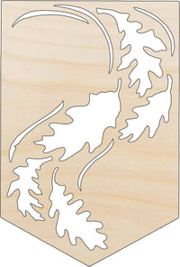 Leaf Banner - Wood Craft Shape - Laser Cut Baltic Birch Unfinished DIY Wood Art Supplies BNR1 - The Wood Shape Store