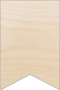 Banner - Wood Craft Shape - Laser Cut Baltic Birch Unfinished DIY Wood Art Supplies BNR22 - The Wood Shape Store