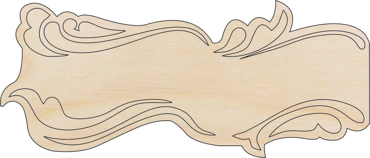 Banner - Laser Cut Out Unfinished Wood Craft Shape BNR30 Banner - Laser Cut Out Unfinished Wood Craft Shape BNR30
