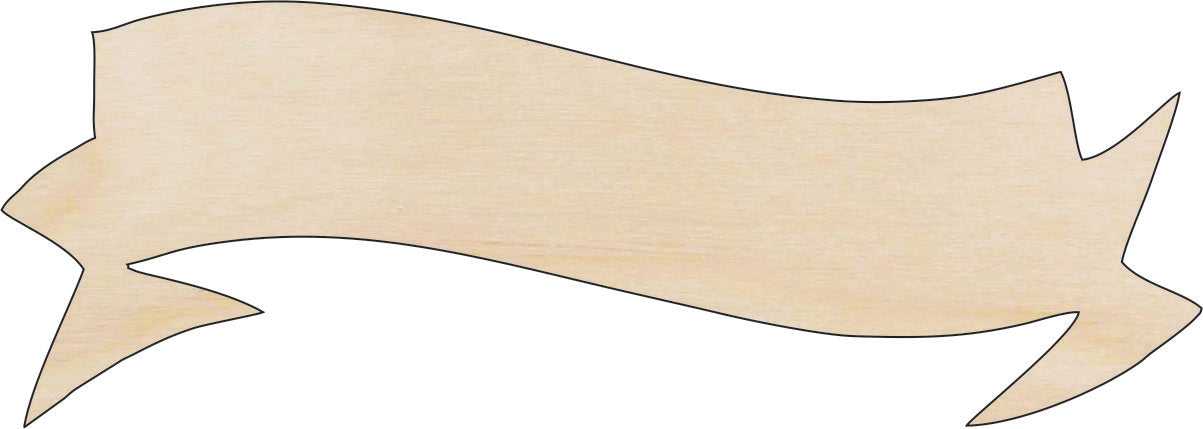 Banner - Laser Cut Out Unfinished Wood Craft Shape BNR8 Banner - Laser Cut Out Unfinished Wood Craft Shape BNR8