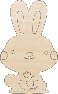 Bunny - Wood Craft Shape - Laser Cut Baltic Birch Unfinished DIY Wood Art Supplies BNY12 - The Wood Shape Store