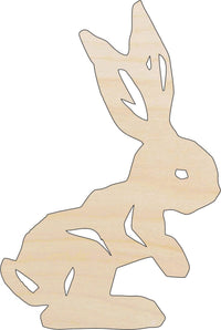 Bunny - Wood Craft Shape - Laser Cut Baltic Birch Unfinished DIY Wood Art Supplies BNY25 - The Wood Shape Store