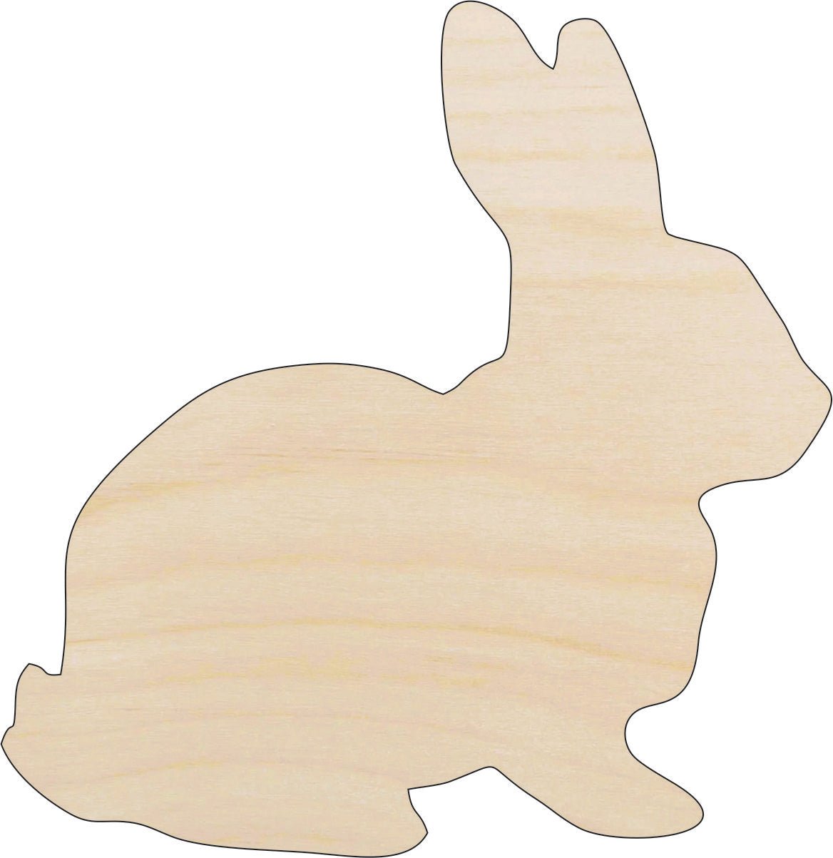 Bunny - Wood Craft Shape - Laser Cut Baltic Birch Unfinished DIY Wood Art Supplies BNY35 - The Wood Shape Store