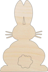 Bunny - Wood Craft Shape - Laser Cut Baltic Birch Unfinished DIY Wood Art Supplies BNY44 - The Wood Shape Store