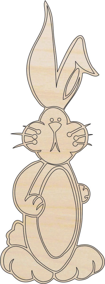 Bunny - Wood Craft Shape - Laser Cut Baltic Birch Unfinished DIY Wood Art Supplies BNY54 - The Wood Shape Store