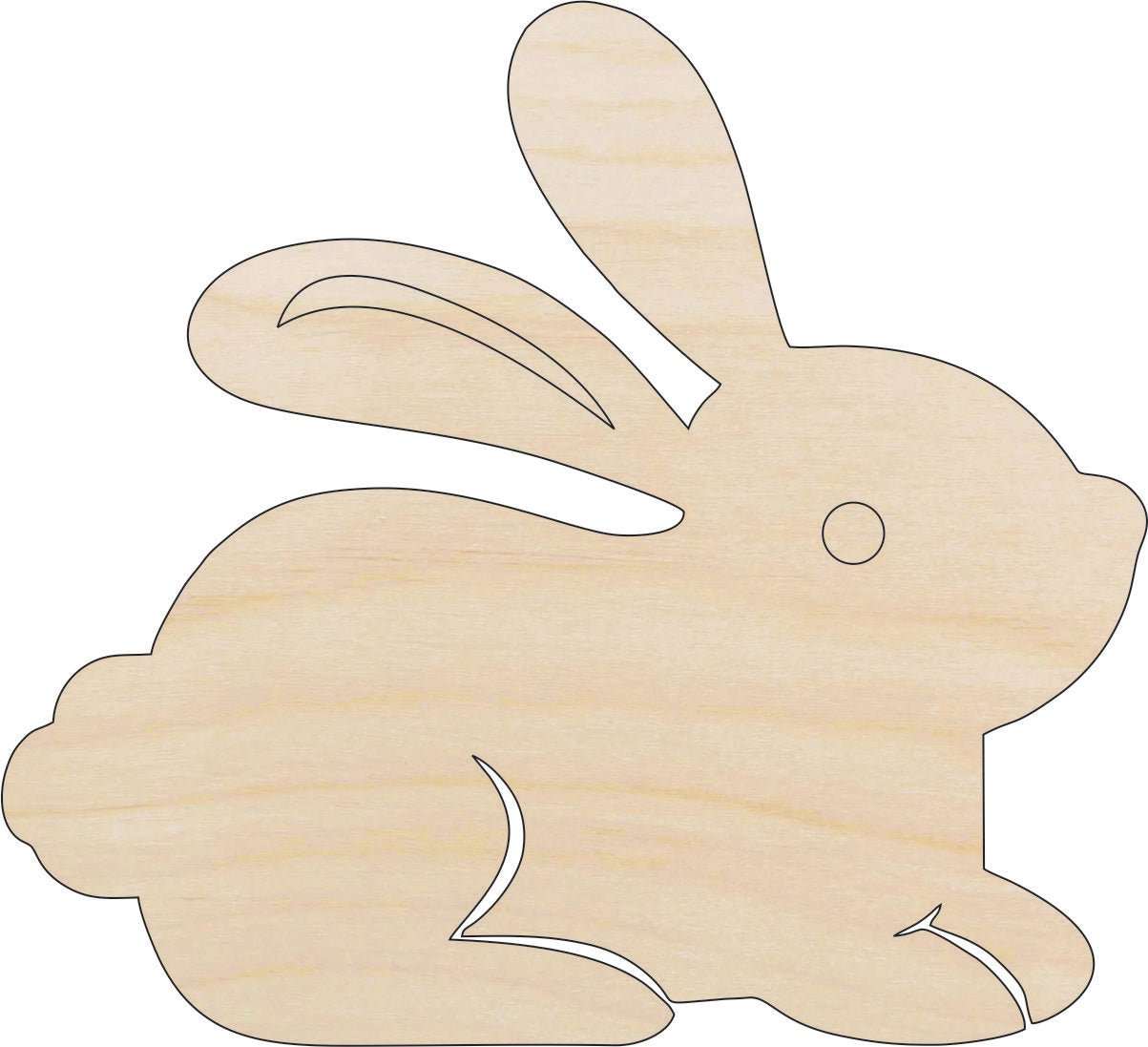 Bunny - Wood Craft Shape - Laser Cut Baltic Birch Unfinished DIY Wood Art Supplies BNY55 - The Wood Shape Store