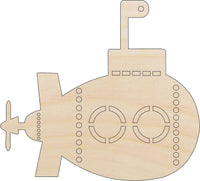 Submarine Wood Craft Shape - Laser Cut Baltic Birch Unfinished DIY Wood Art Supplies BOT15 - The Wood Shape Store