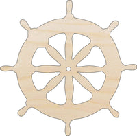 Boat Wheel Wood Craft Shape - Laser Cut Baltic Birch Unfinished DIY Wood Art Supplies BOT1 - The Wood Shape Store