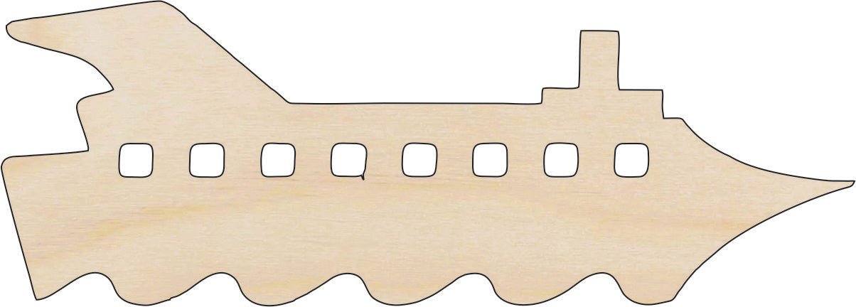 Boat Wood Craft Shape - Laser Cut Baltic Birch Unfinished DIY Wood Art Supplies BOT22 - The Wood Shape Store