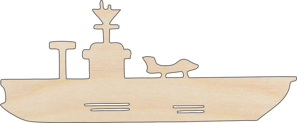 Boat Aircraft Carrier - Laser Cut Out Unfinished Wood Craft Shape BOT24