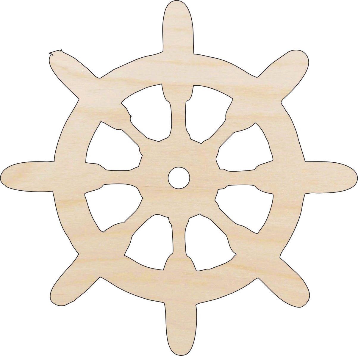 Boat Wheel Wood Craft Shape - Laser Cut Baltic Birch Unfinished DIY Wood Art Supplies BOT26 - The Wood Shape Store