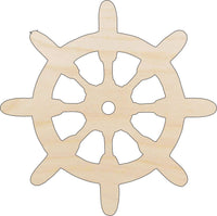 Boat Wheel Wood Craft Shape - Laser Cut Baltic Birch Unfinished DIY Wood Art Supplies BOT26 - The Wood Shape Store