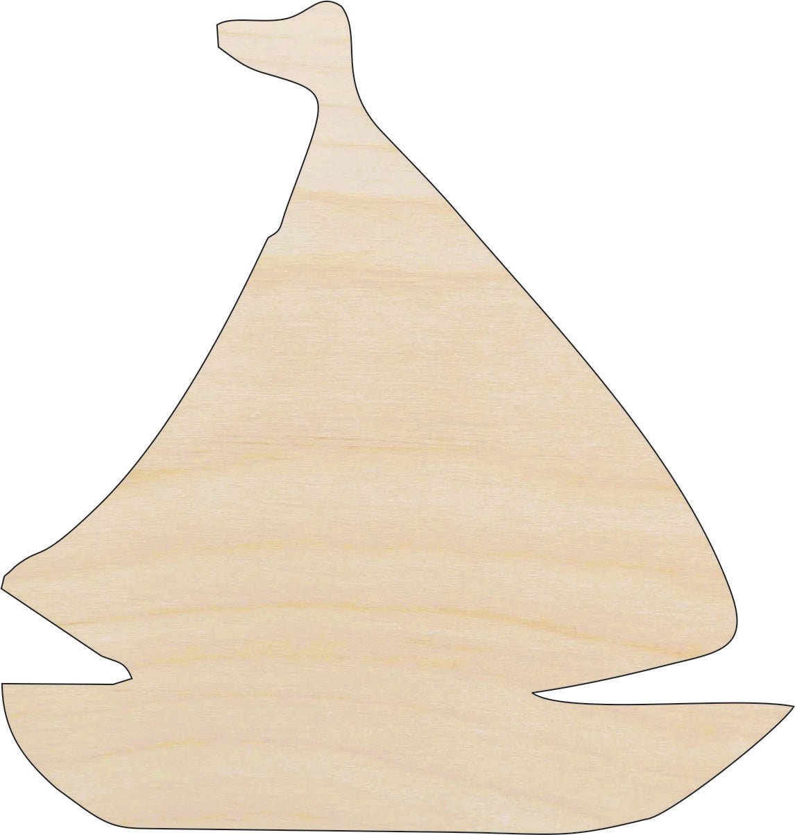 Sailboat Wood Craft Shape - Laser Cut Baltic Birch Unfinished DIY Wood Art Supplies BOT27 - The Wood Shape Store