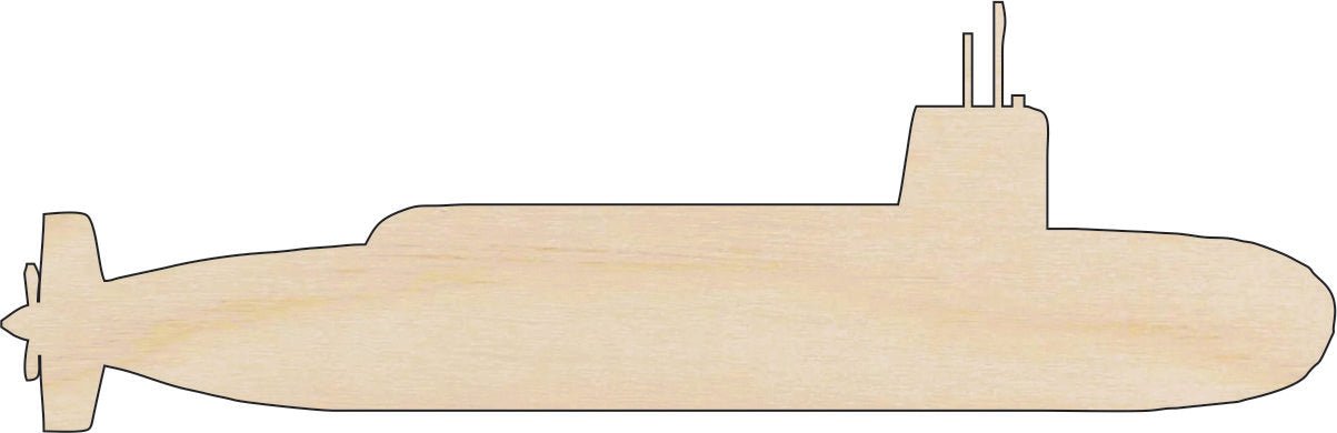 Submarine Wood Craft Shape - Laser Cut Baltic Birch Unfinished DIY Wood Art Supplies BOT29 - The Wood Shape Store