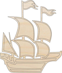 Boat Wood Craft Shape - Laser Cut Baltic Birch Unfinished DIY Wood Art Supplies BOT2 - The Wood Shape Store