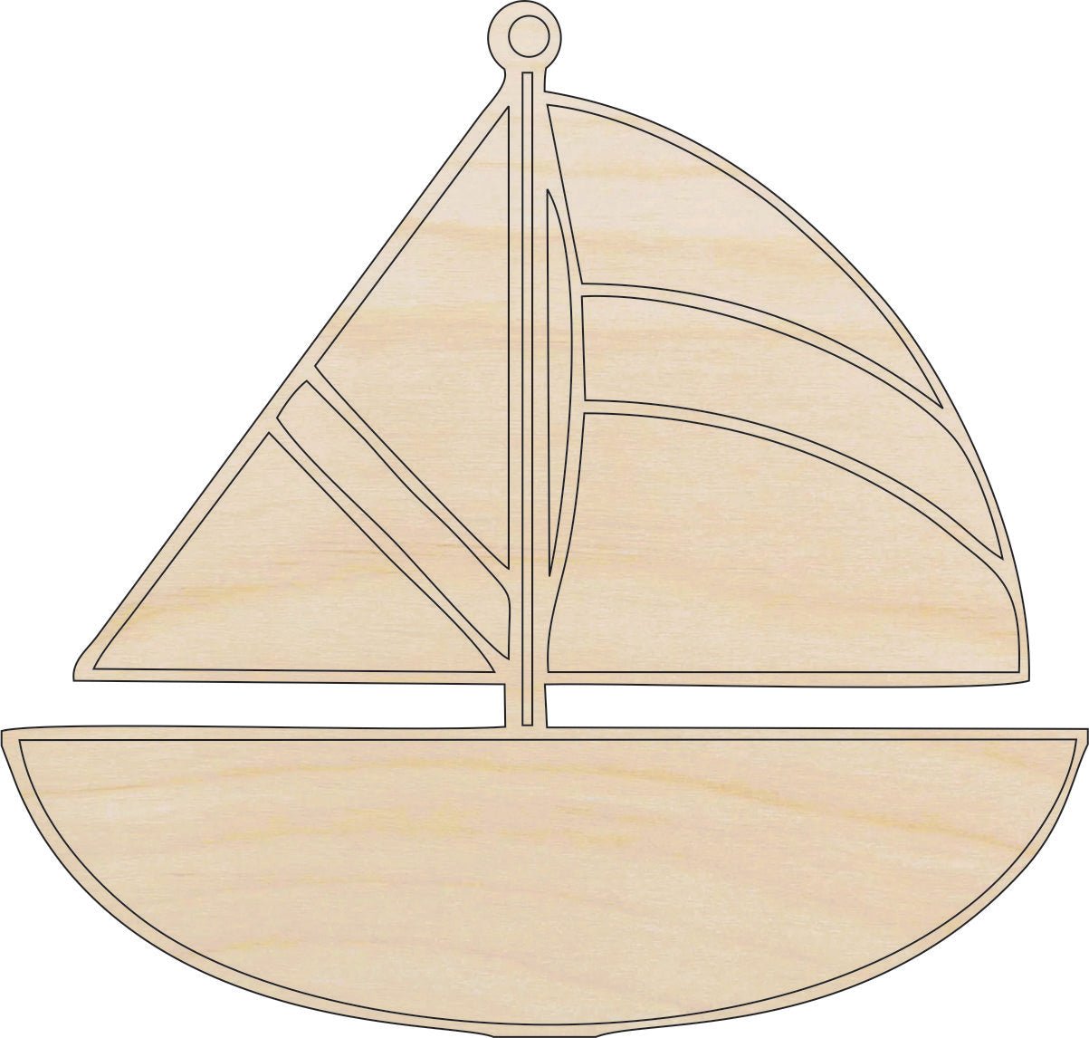 Sailboat Wood Craft Shape - Laser Cut Baltic Birch Unfinished DIY Wood Art Supplies BOT39 - The Wood Shape Store