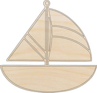 Sailboat Wood Craft Shape - Laser Cut Baltic Birch Unfinished DIY Wood Art Supplies BOT39 - The Wood Shape Store