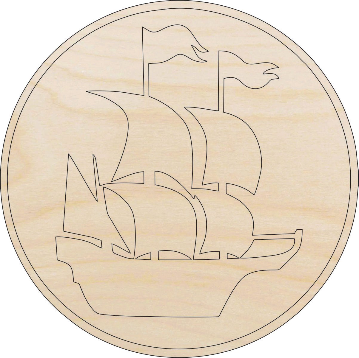 Boat Wood Craft Shape - Laser Cut Baltic Birch Unfinished DIY Wood Art Supplies BOT3 - The Wood Shape Store