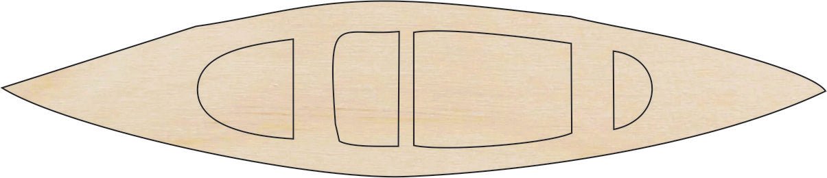 Canoe Wood Craft Shape - Laser Cut Baltic Birch Unfinished DIY Wood Art Supplies BOT40 - The Wood Shape Store