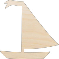 Sailboat Wood Craft Shape - Laser Cut Baltic Birch Unfinished DIY Wood Art Supplies BOT46 - The Wood Shape Store