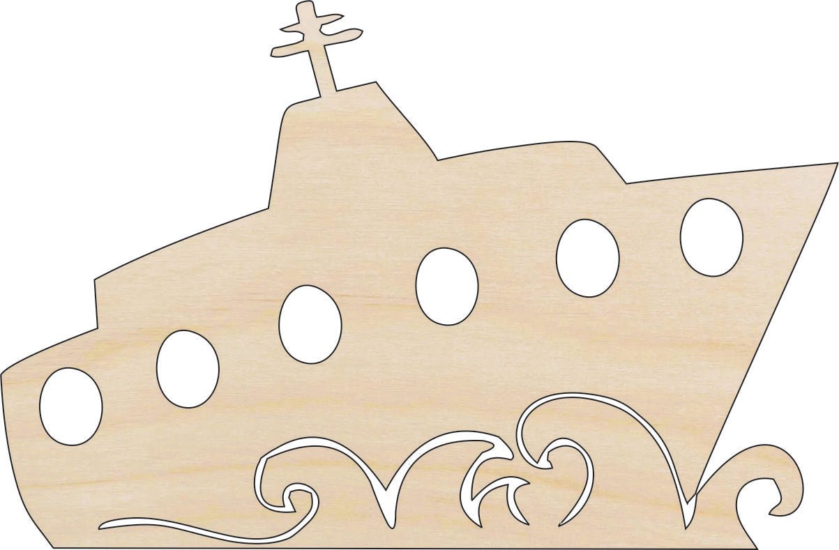 Boat Wood Craft Shape - Laser Cut Baltic Birch Unfinished DIY Wood Art Supplies BOT4 - The Wood Shape Store