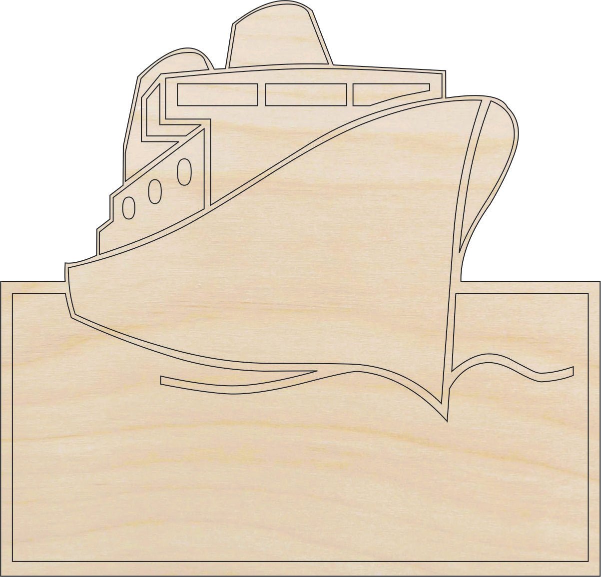 Boat Wood Craft Shape - Laser Cut Baltic Birch Unfinished DIY Wood Art Supplies BOT7 - The Wood Shape Store