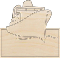 Boat Wood Craft Shape - Laser Cut Baltic Birch Unfinished DIY Wood Art Supplies BOT7 - The Wood Shape Store