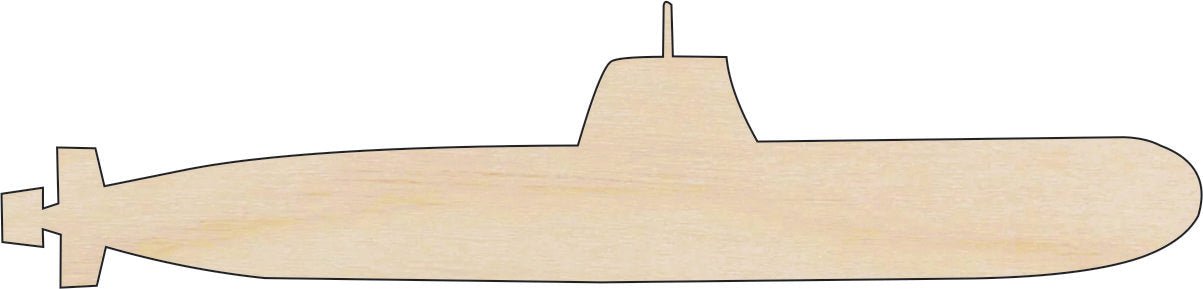 Submarine Wood Craft Shape - Laser Cut Baltic Birch Unfinished DIY Wood Art Supplies BOT8 - The Wood Shape Store