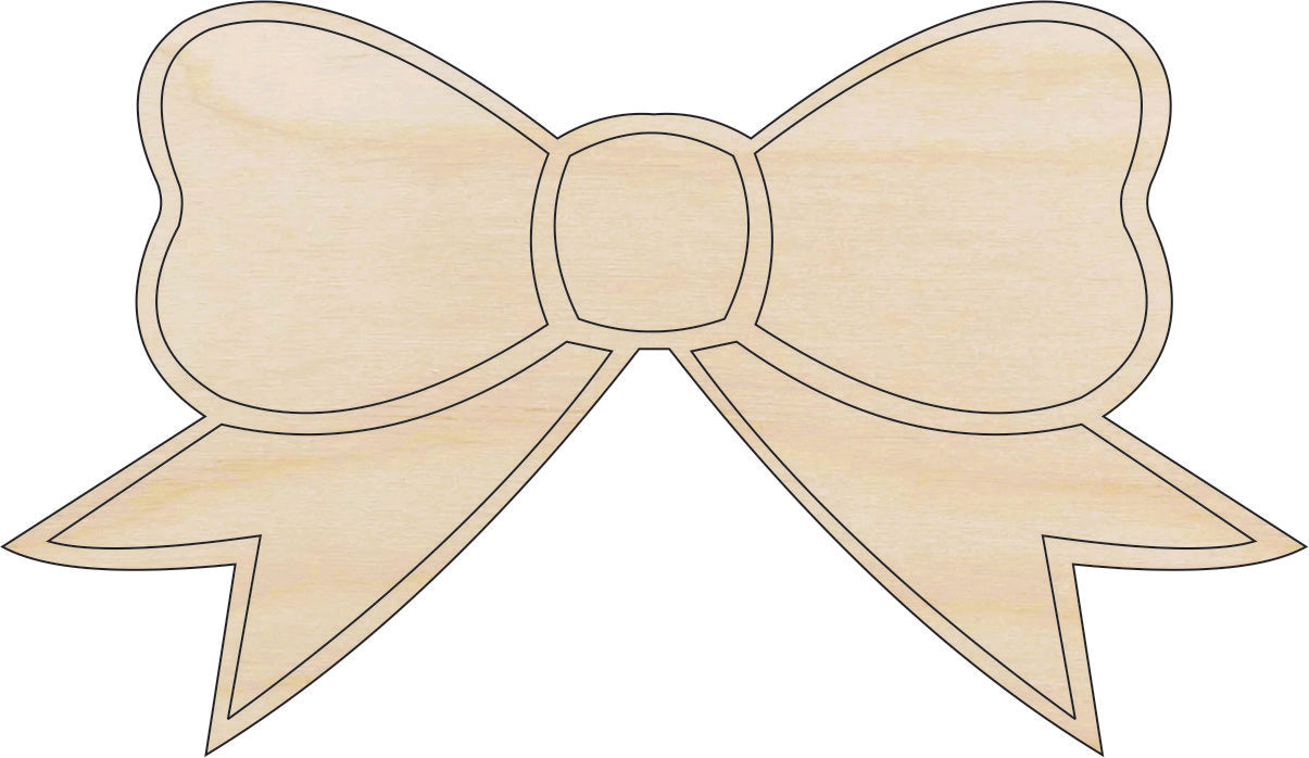 Bow - Laser Cut Out Unfinished Wood Craft Shape BOW13 Bow - Laser Cut Out Unfinished Wood Craft Shape BOW13