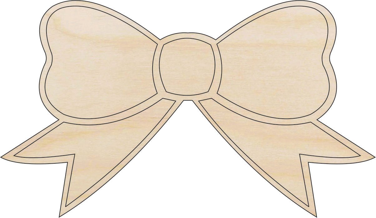 Bow Wood Craft Shape - Laser Cut Baltic Birch Unfinished DIY Wood Art Supplies BOW13 - The Wood Shape Store