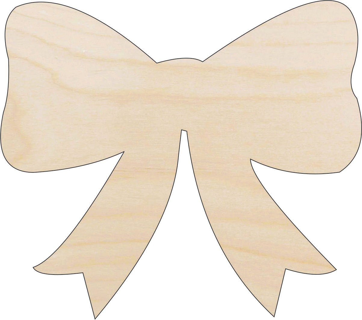 Bow Wood Craft Shape - Laser Cut Baltic Birch Unfinished DIY Wood Art Supplies BOW4 - The Wood Shape Store