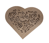 3D Heart Box 5 Pieces Laser Cut Out Unfinished Wood BOX1 - The Wood Shape Store