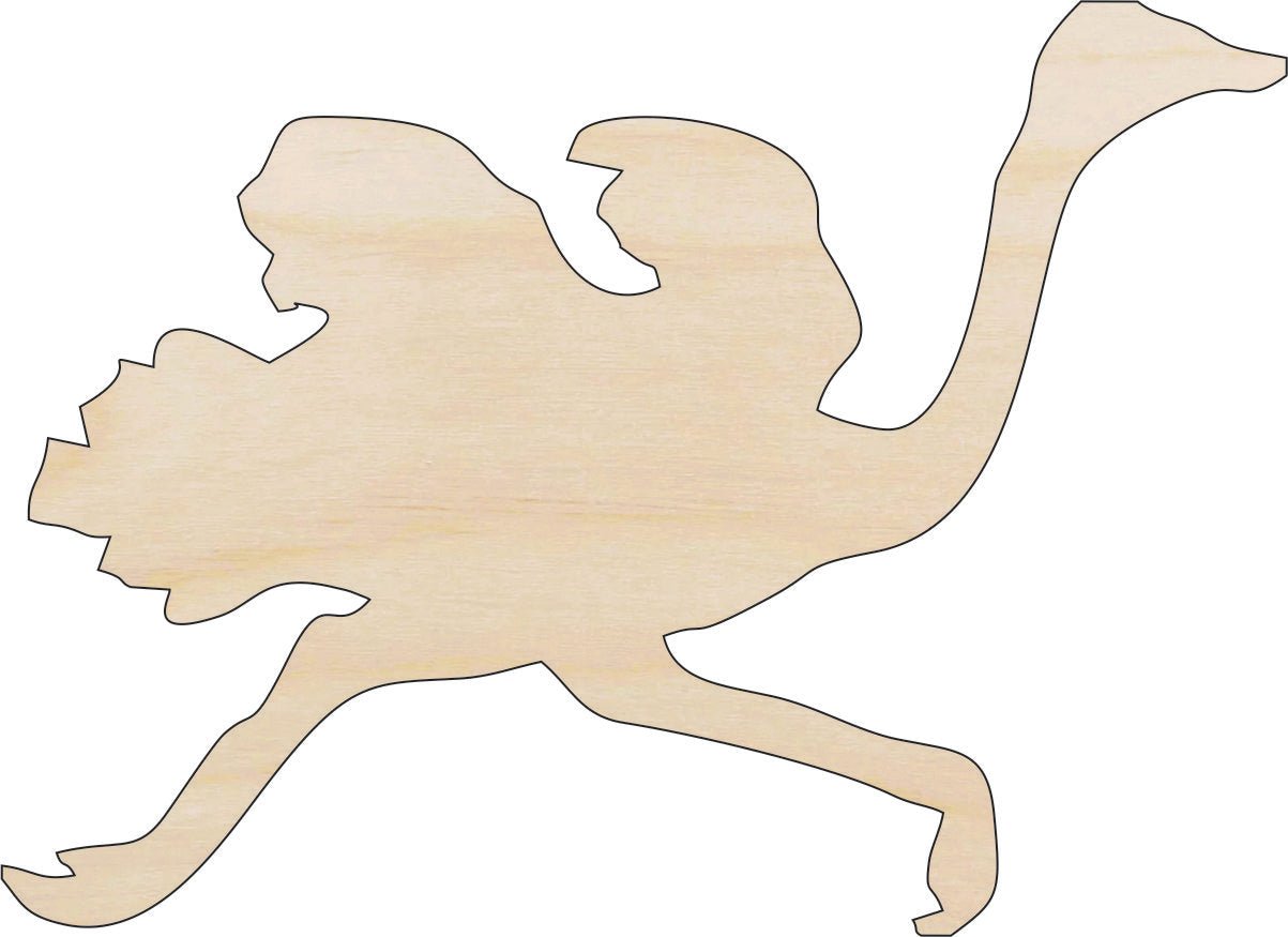 Ostrich Wood Craft Shape - Laser Cut Baltic Birch Unfinished DIY Wood Art Supplies BRD101 - The Wood Shape Store