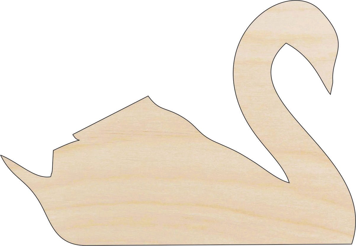 Swan Wood Craft Shape - Laser Cut Baltic Birch Unfinished DIY Wood Art Supplies BRD111 - The Wood Shape Store