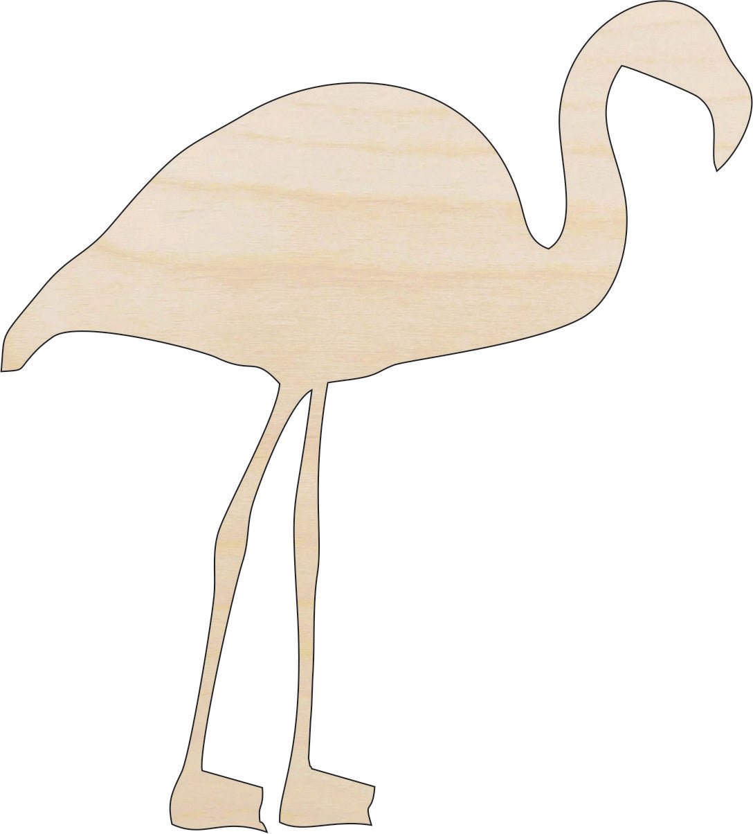Flamingo Wood Craft Shape - Laser Cut Baltic Birch Unfinished DIY Wood Art Supplies BRD118 - The Wood Shape Store