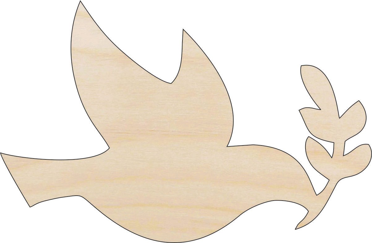 Dove Wood Craft Shape - Laser Cut Baltic Birch Unfinished DIY Wood Art Supplies BRD121 - The Wood Shape Store