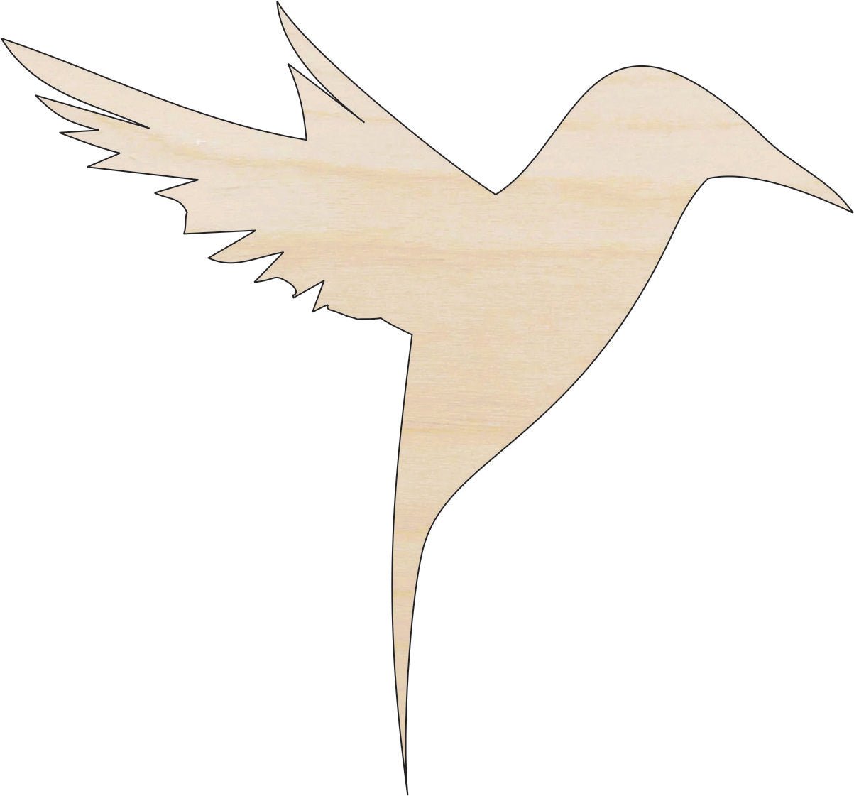Hummingbird Wood Craft Shape - Laser Cut Baltic Birch Unfinished DIY Wood Art Supplies BRD125 - The Wood Shape Store