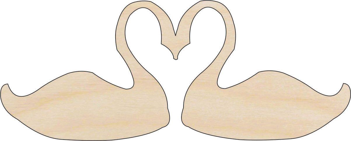 Swan Wood Craft Shape - Laser Cut Baltic Birch Unfinished DIY Wood Art Supplies BRD130 - The Wood Shape Store